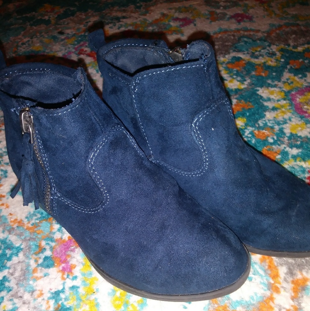 Navy Girl's Ankle Boots